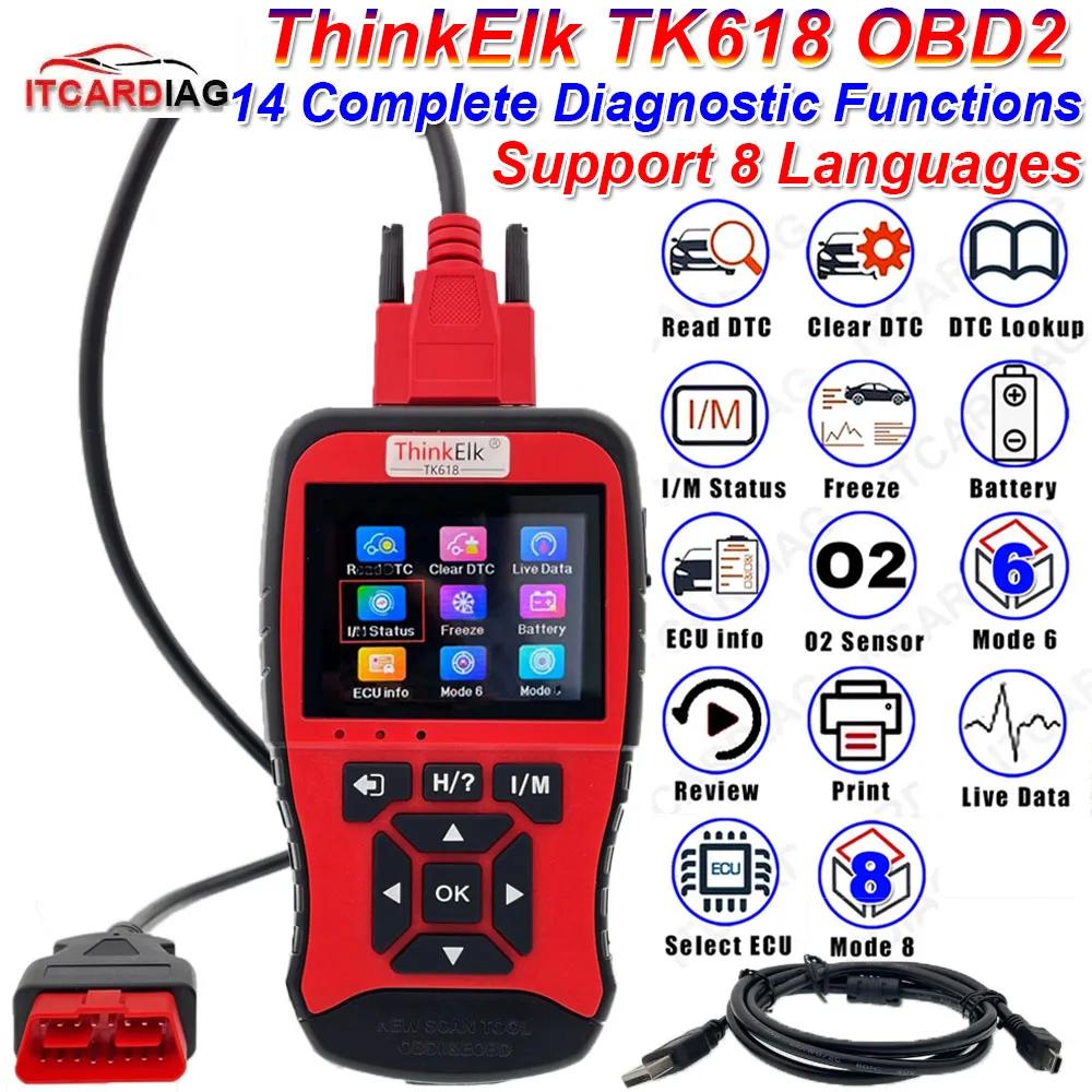 ThinkElk TK618 ڵ OBD2  ĳ, б Ŭ DTC üũ  ڵ , ͸   I/M  O2 